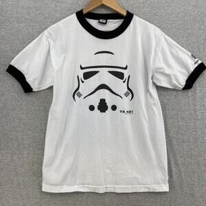 Vintage Star Wars Tshirt Mens Medium White Storm Trooper Lucas Film Short Sleeve